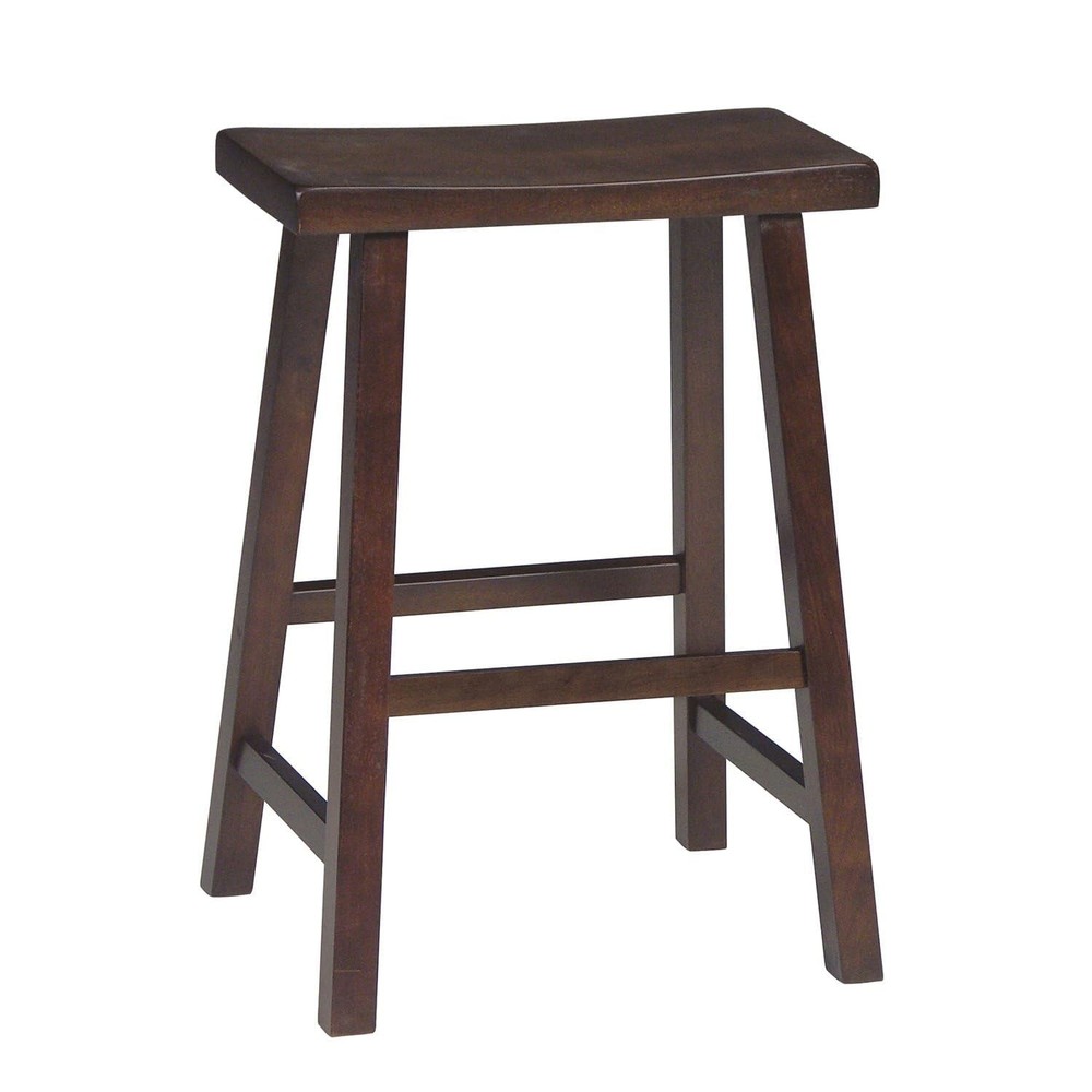 International Concepts Saddle Seat Barstool Walnut 24