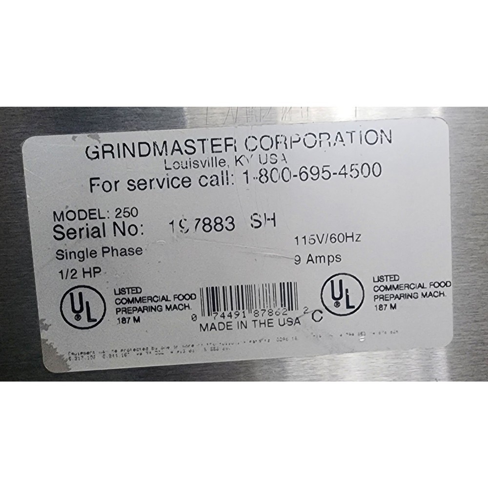 Grindmasterl Coffee Grinder, Model 250. DISCONTINUED
