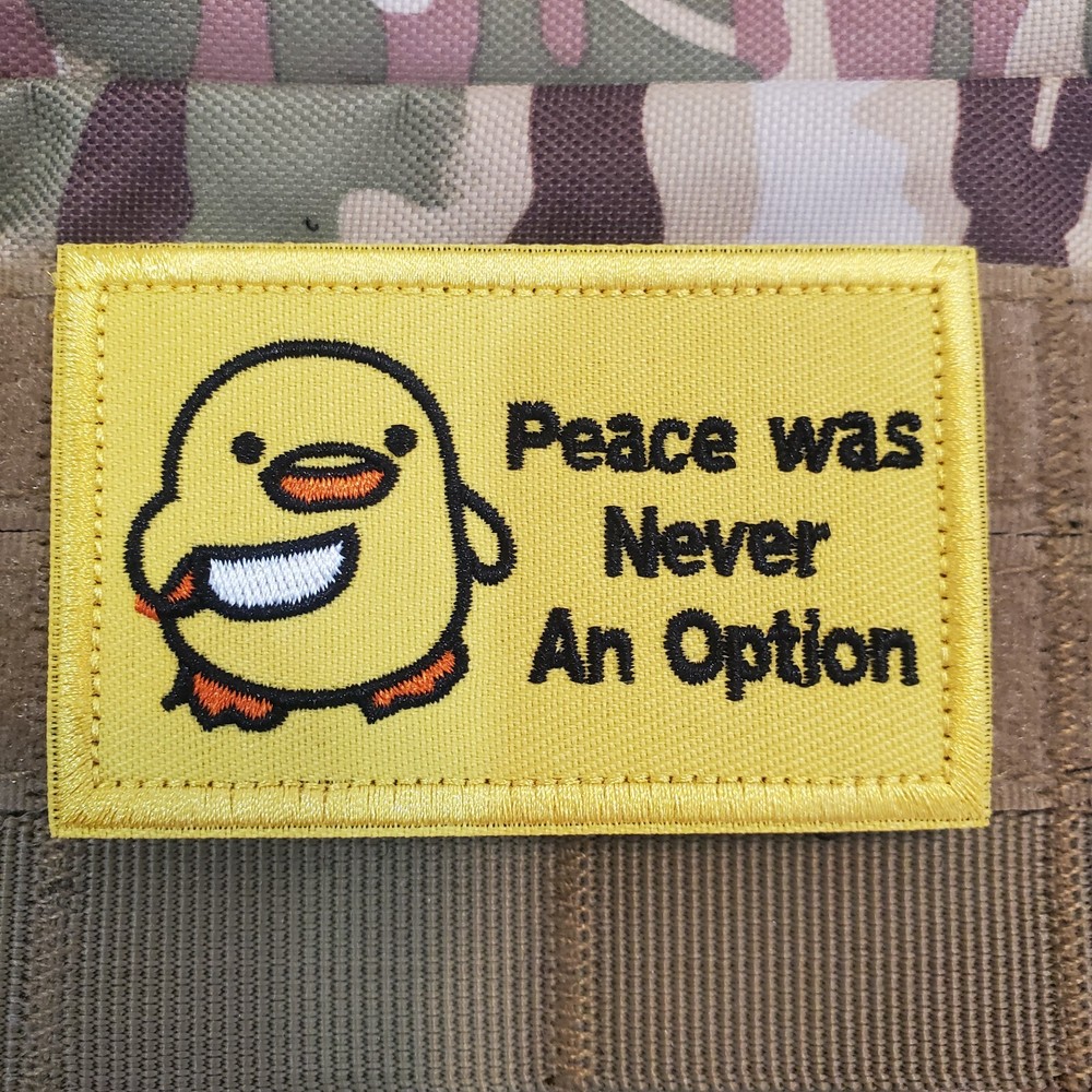 PEACE WAS NEVER AN OPTION Tactical Morale Patch Hook and Loop