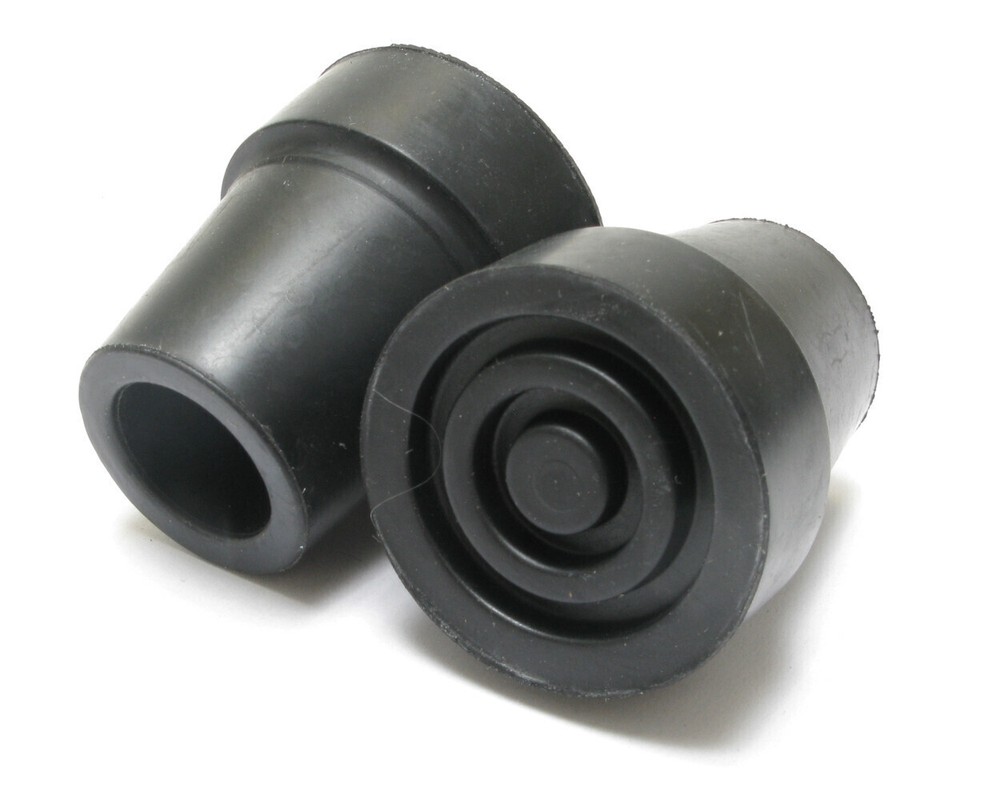 Replacement Rubber Cane Tips, Black, 3/4 Inch, 10 Pieces
