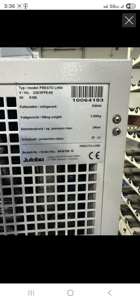 Julabo Presto LH50 System chiller