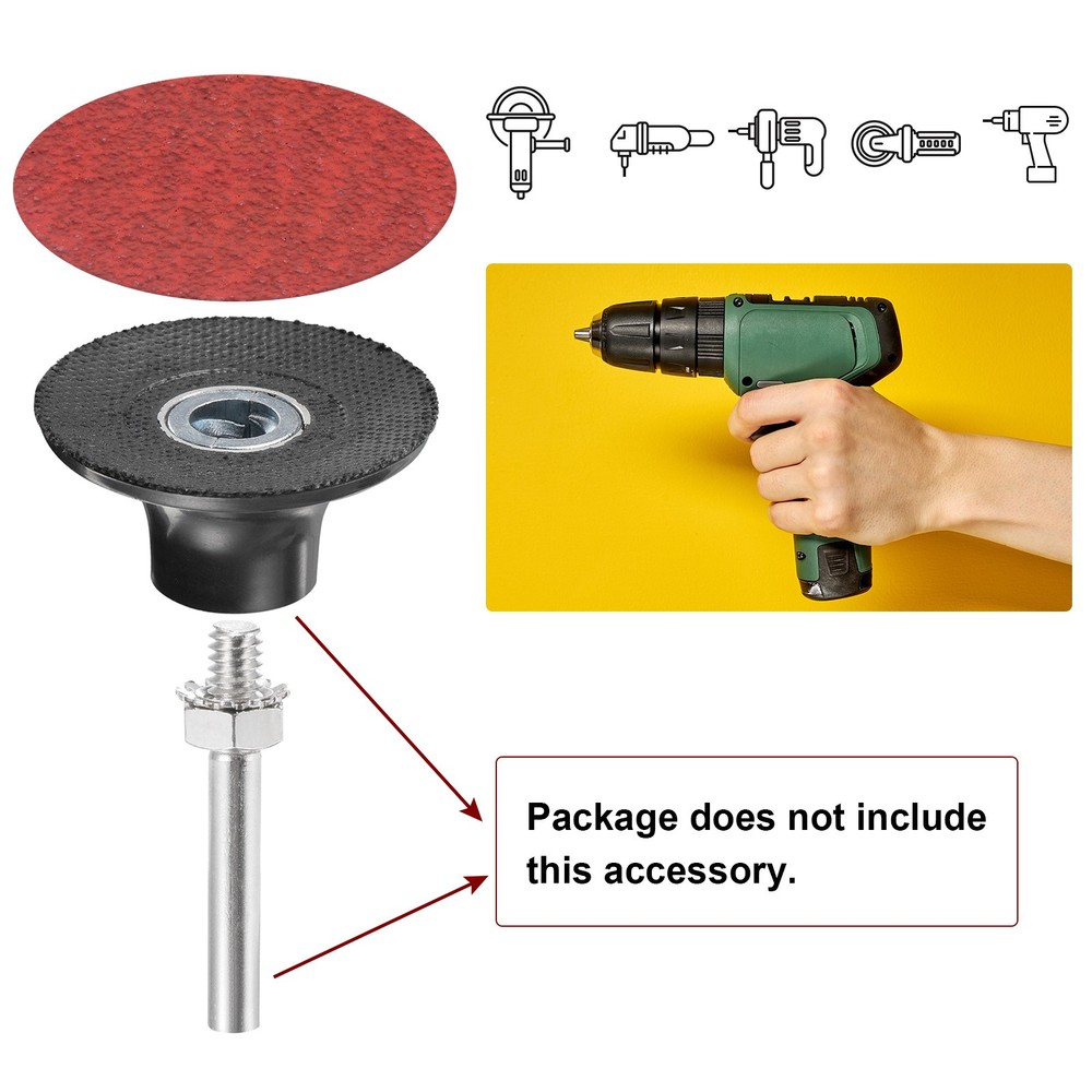 25pcs 2" 24 Grit Quick Change R-Type Sanding Discs Ceramic Grains Red Blue