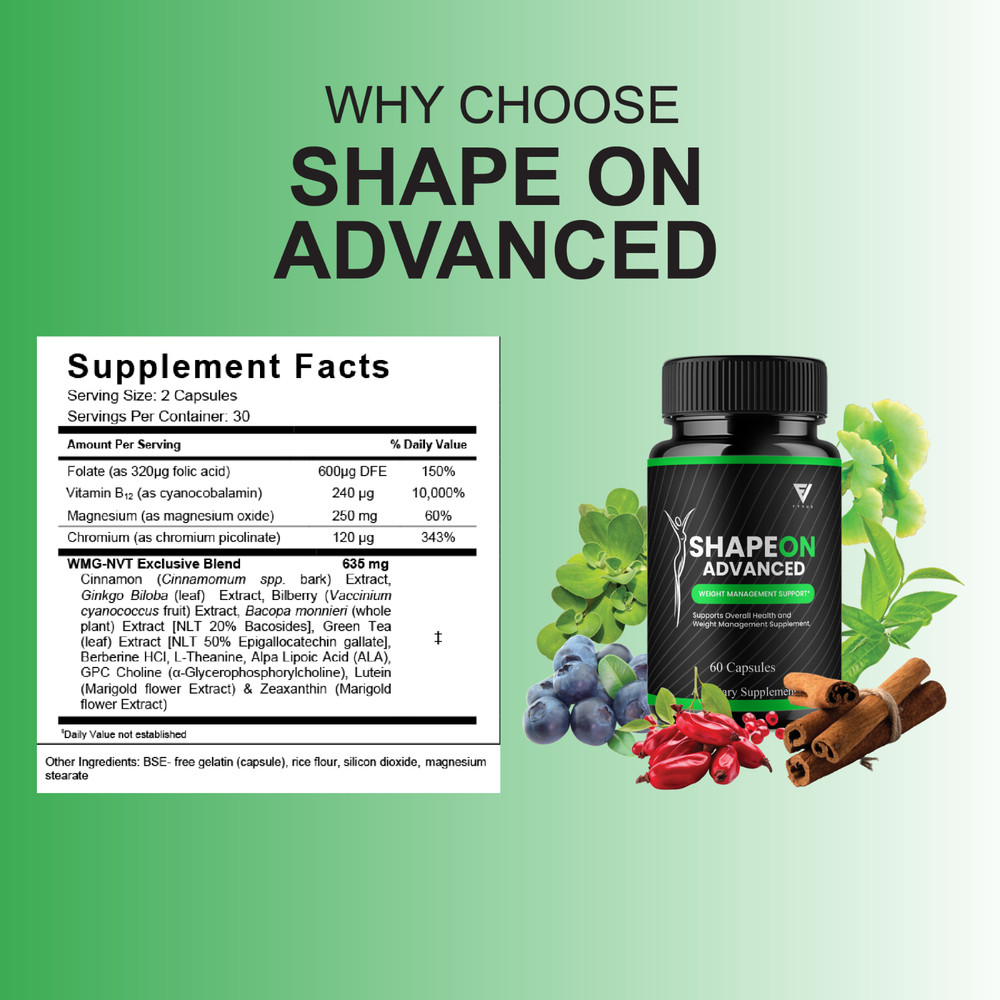 ShapeOn Advanced Capsules, Shapeon Weight Management (60 Capsules)