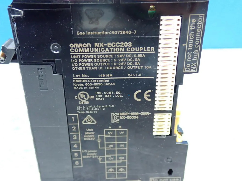 OMRON NX-SERIES ETERCAT COUPLER UNIT NX-ECC203