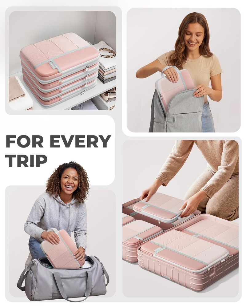 Percover Compression Packing Cubes 8-Piece Set, Packing Cubes Compression for...
