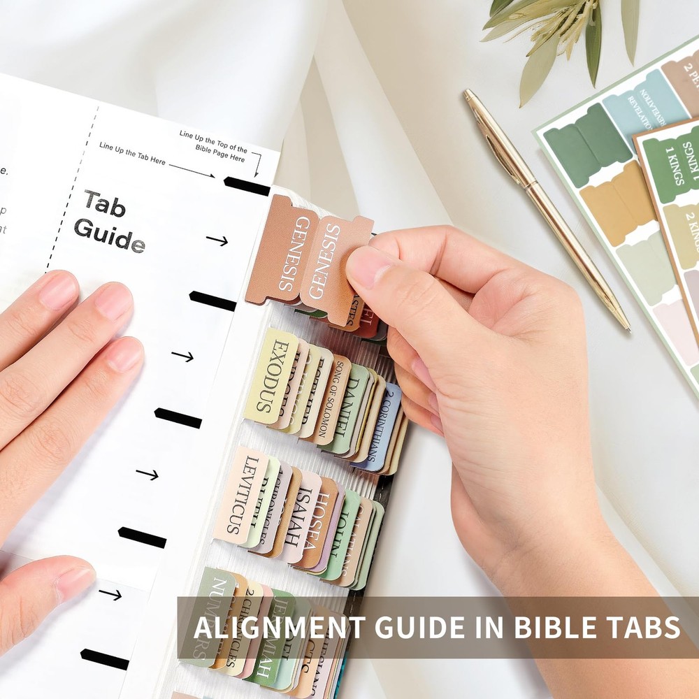 Laminated Bible Tabs for Easy Navigation | Large Print Index Tabs, Boho Theme