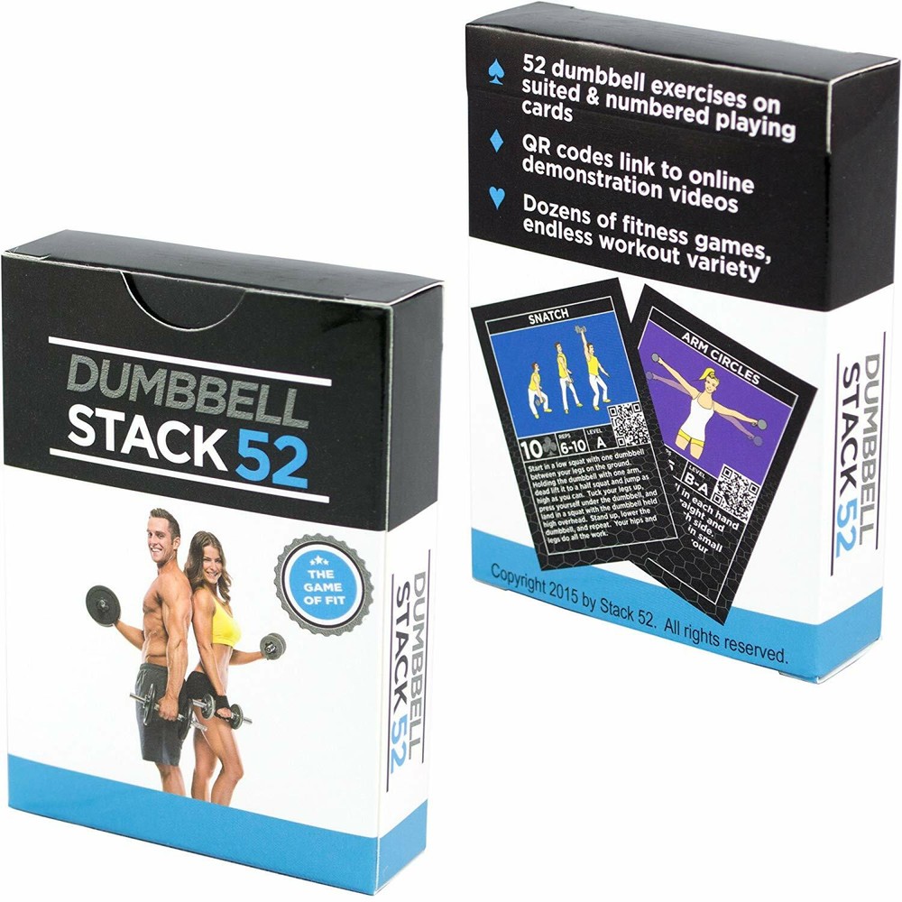STACK 52 Dumbbell Exercise Workout Card Game Adjustable Free Weight Sets