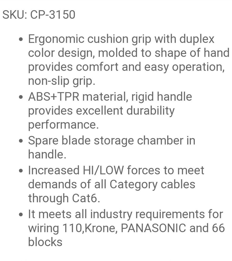 Pro's Kit Punch Down Impact Tool Cat 5