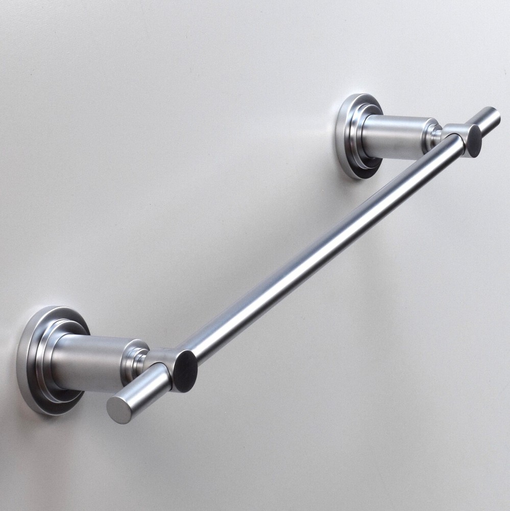 Franz Viegener Temple 18" Wall-Mount Bath Towel Bar, Solid Brass, Matte Chrome