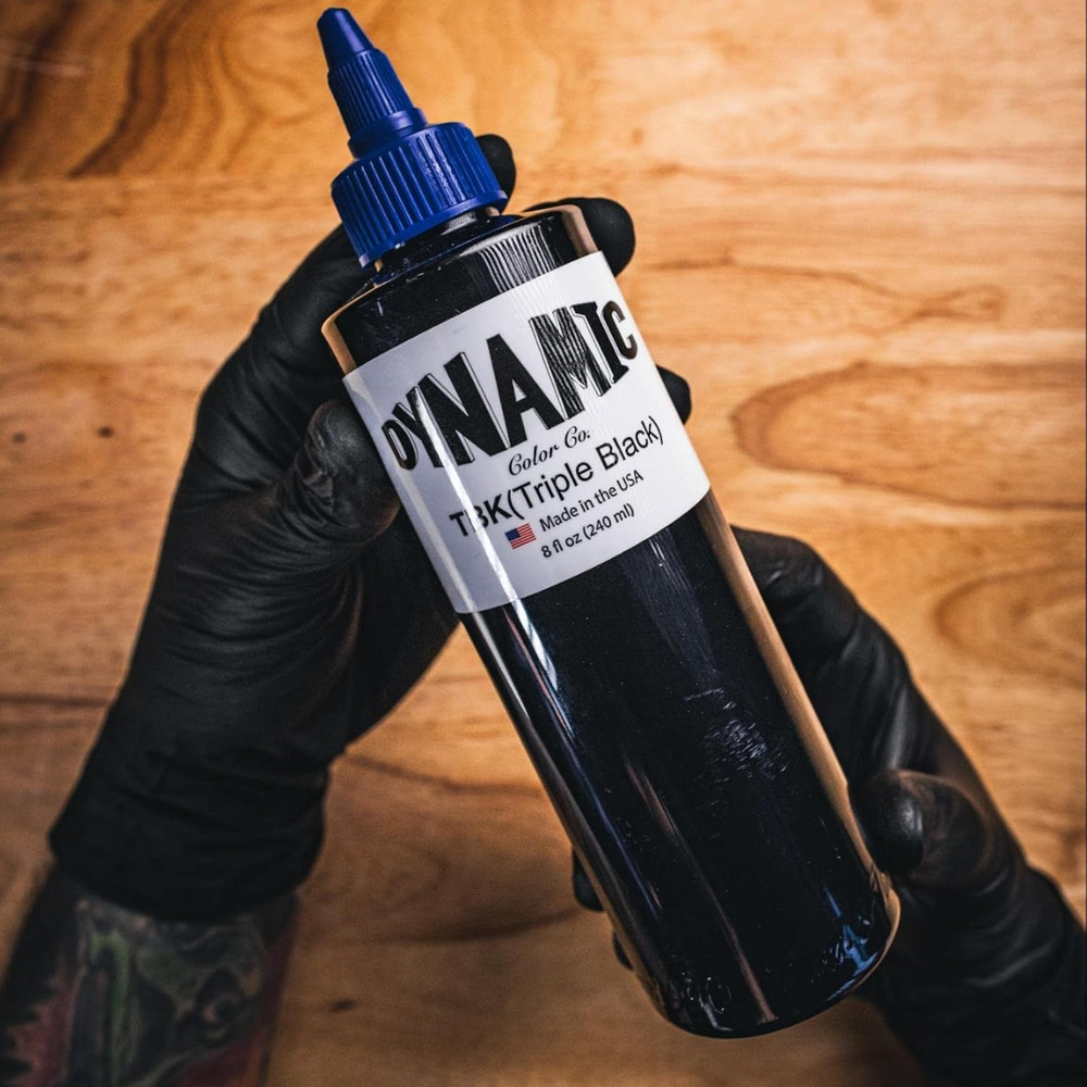 Dynamic Triple Black Tattoo Ink Bottle 8Oz