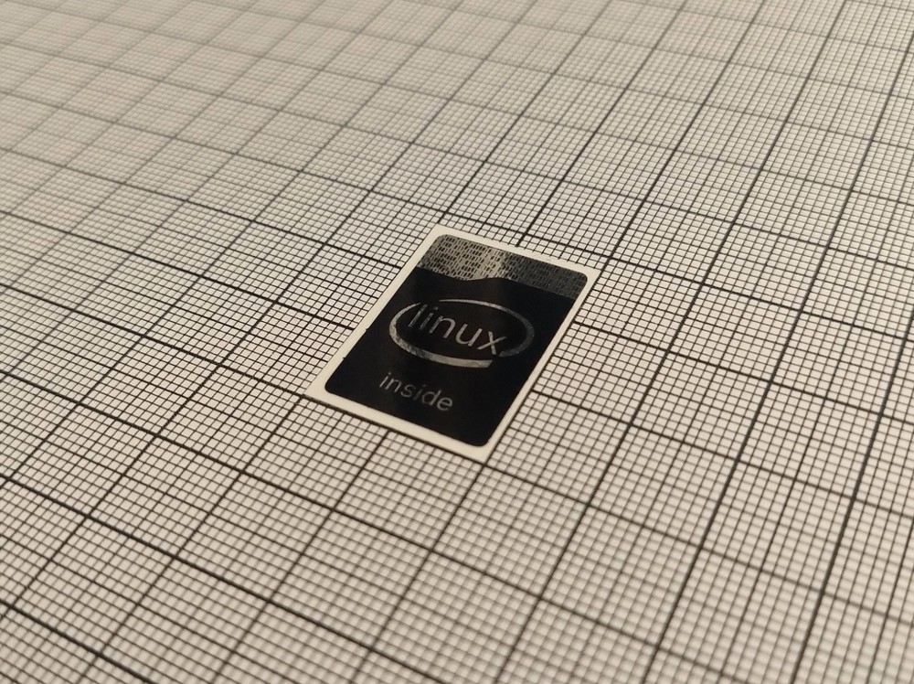 5 x Black & Silver Linux Inside Stickers For The Computer Case 18 x 25 mm