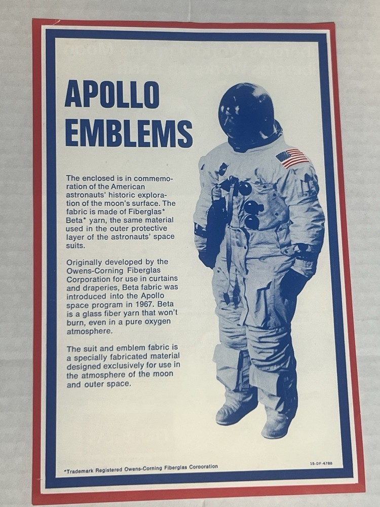 1969 Man On The Moon & Eagle Has Landed Beta Cloth Patch Collection