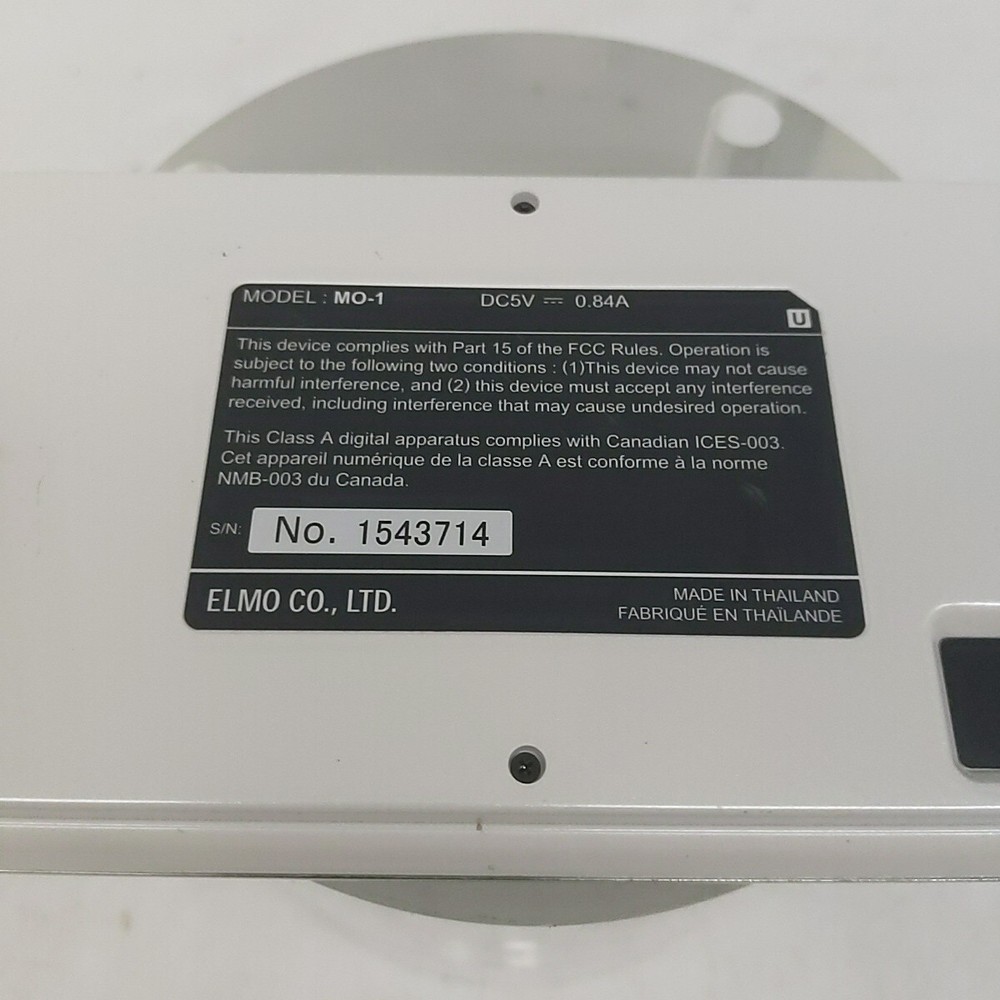 Elmo MO-1 White HDMI/ USB Visual Live Overhead Camera -Untested