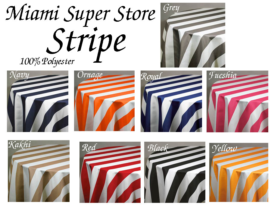 Striped Round Tablecloth 36", 45", 54", 58"