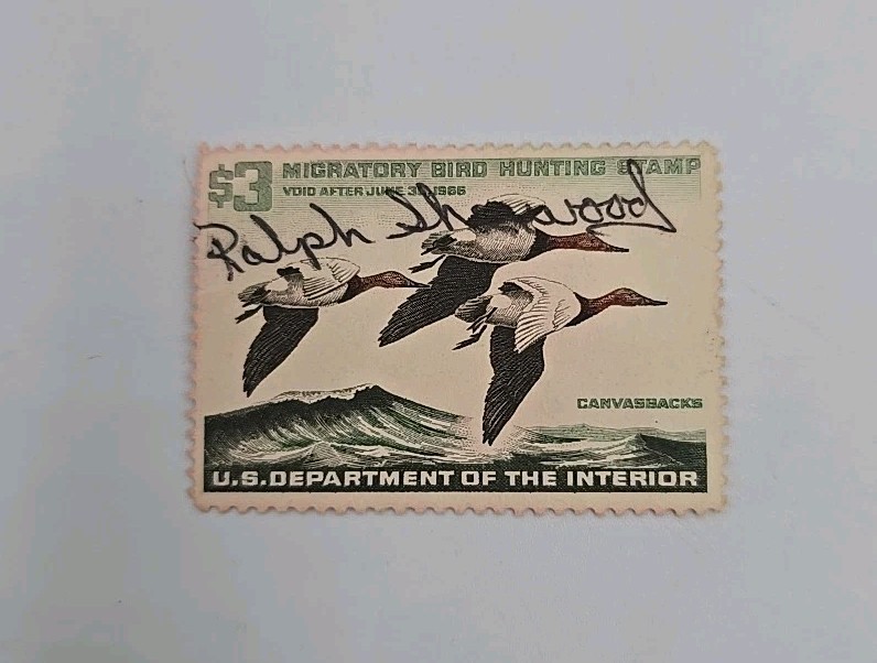 1965 FEDERAL DUCK STAMP CANVASBACK DUCKS -  Jenkins, Ron, Artist