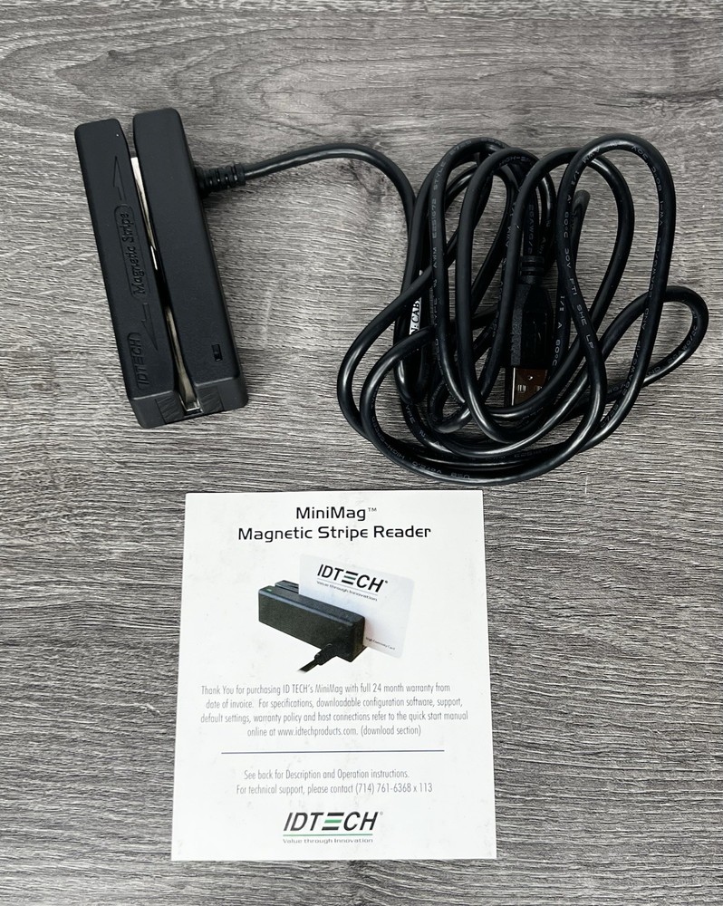 ID Tech IDMB-334112B USB Magnetic Strip Reader - Black  Open Box