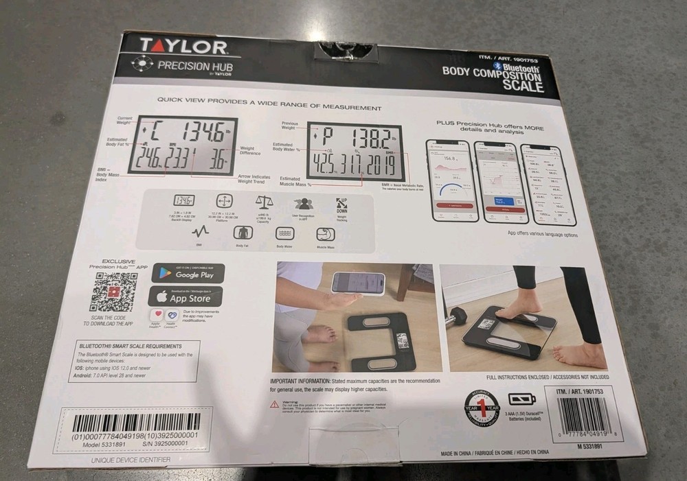Taylor Smart Body Composition Bathroom Scale