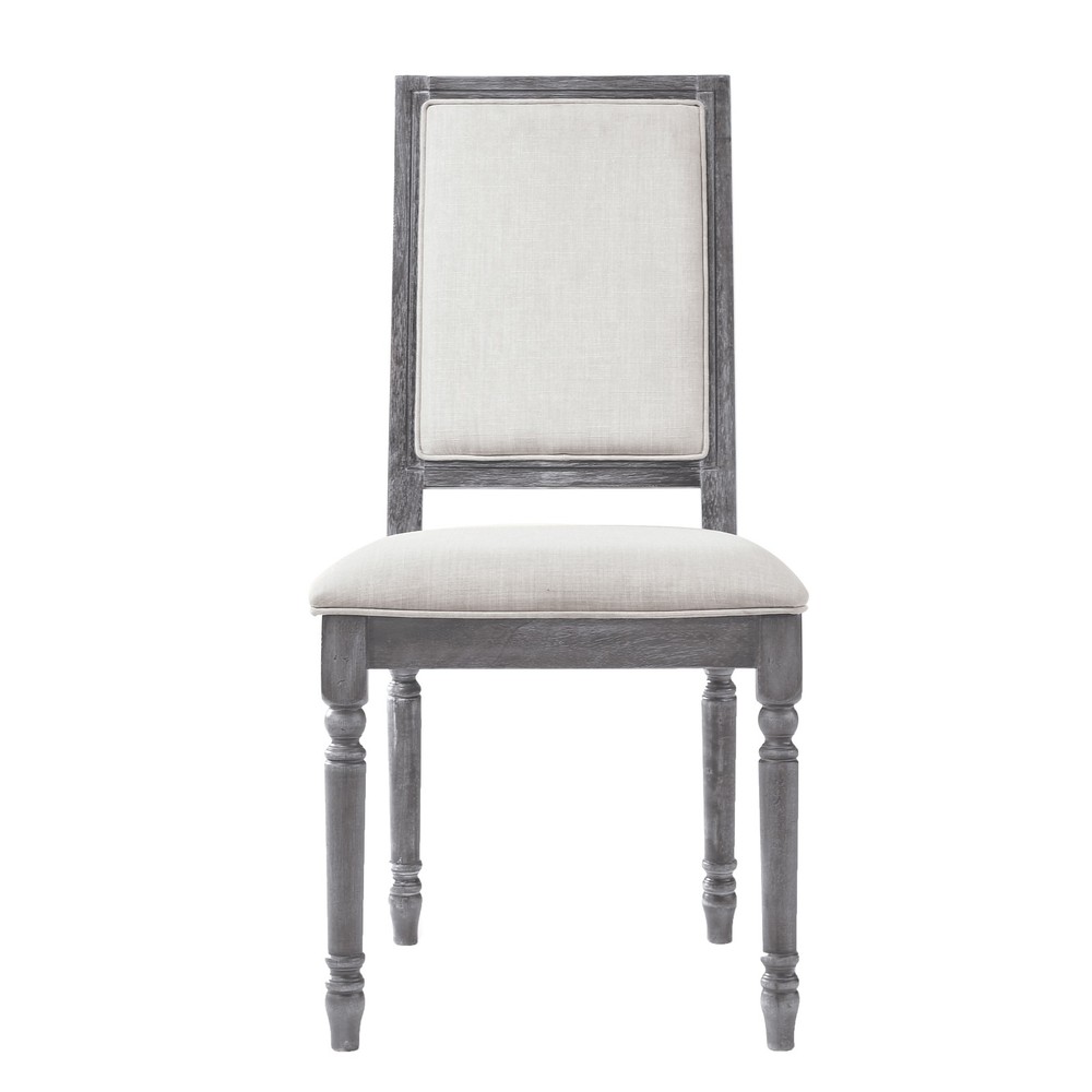 Cream and Weathered Grey Open Back Side Chairs