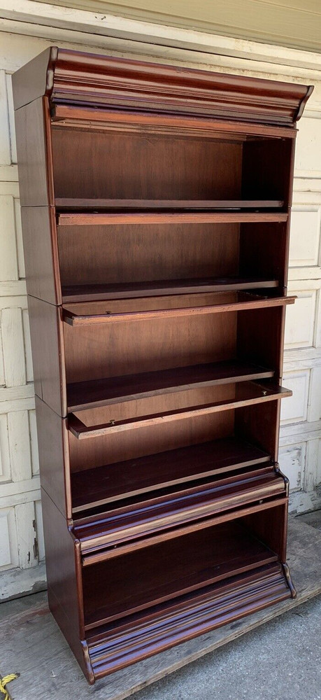 Vintage Mahogany 5 Door Stacking Bookcase