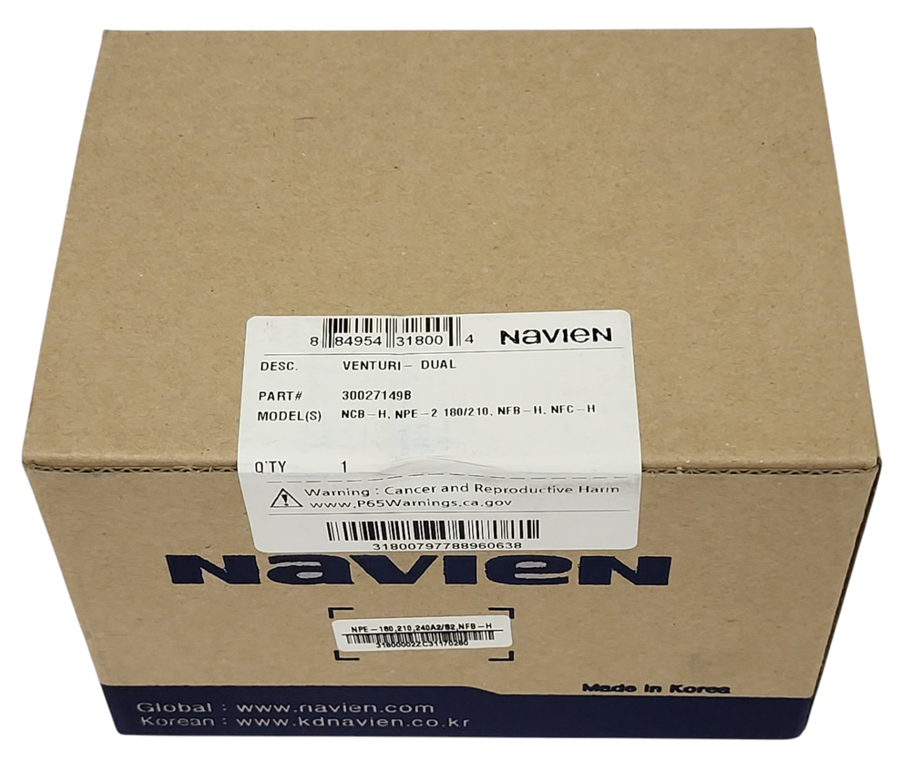 NEW Navien 30027149B Dual Venturi for Models NCB-H, NPE-2, 180/210, NFB-H, NFC-H