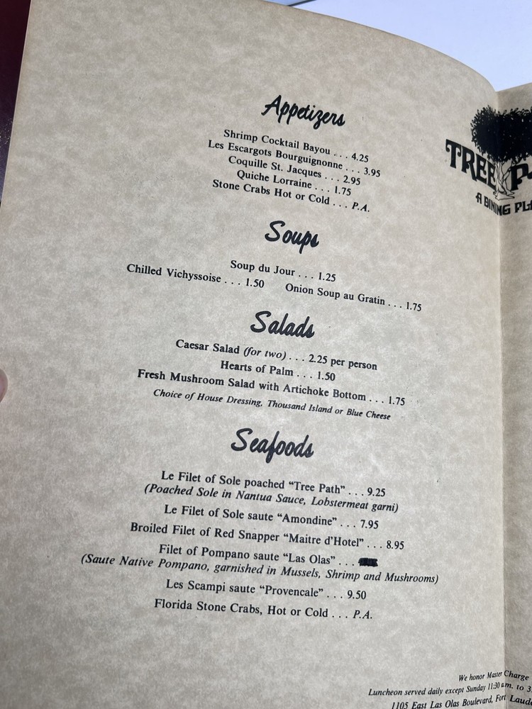 Tree Path Restaurant Menu Ft Lauderdale FL