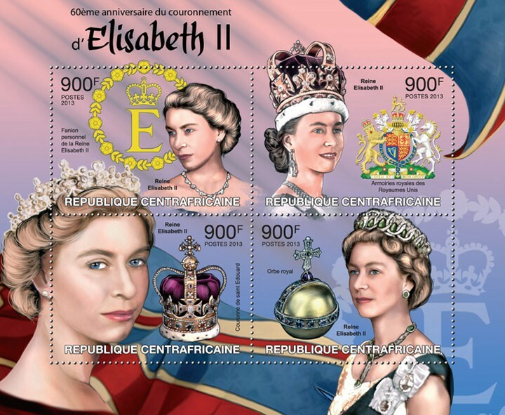 Centrafrique 2013 MNH - ELISABETH II. Michel Code: 4102-4105