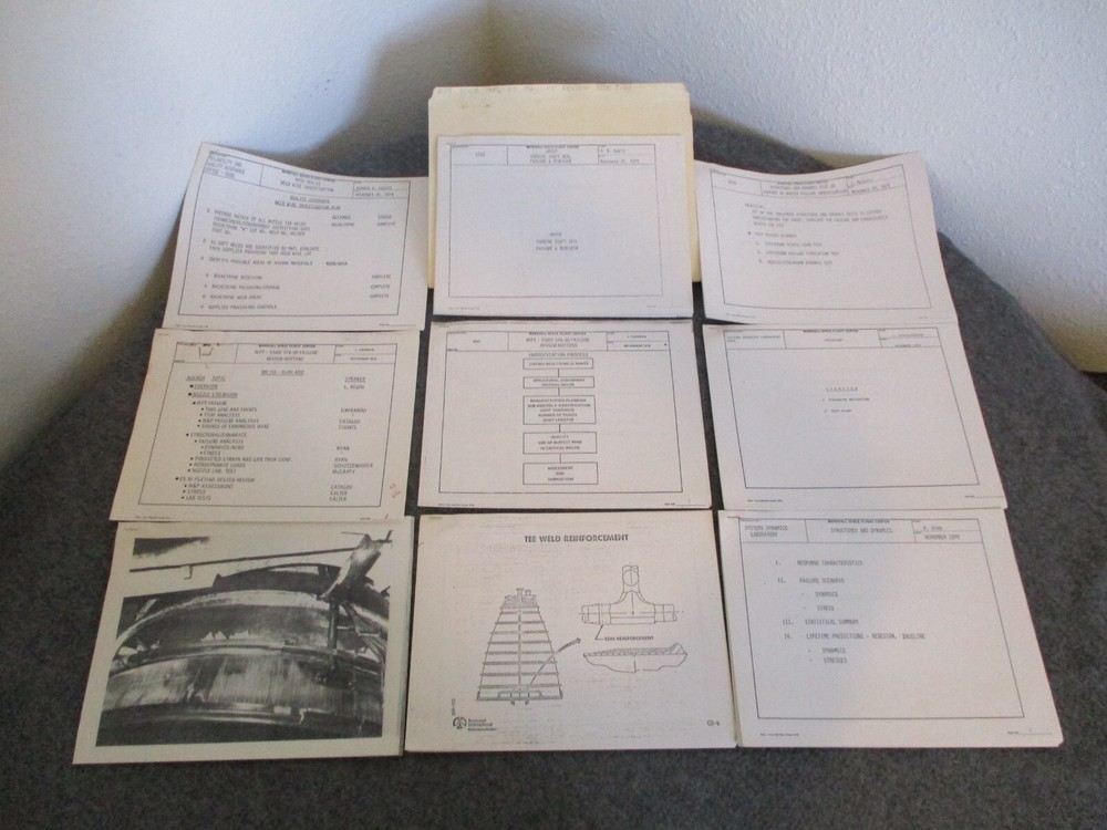 EARLY NASA SPACE SHUTTLE DEVELOPMENT REPORTS/PHOTOS/PRESENTATIONS RS25 DESIGNER