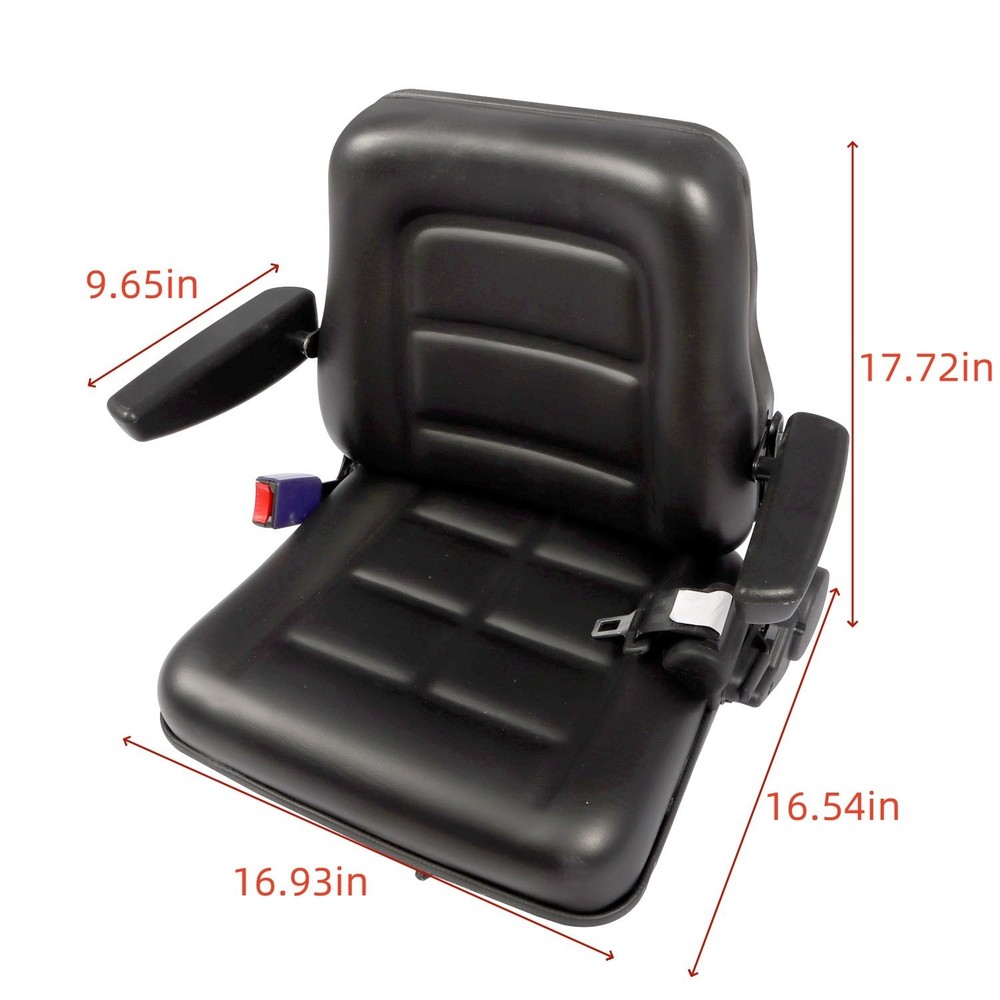 Tractor Forklift Seat Excavator Adjustable Backrest Armrest