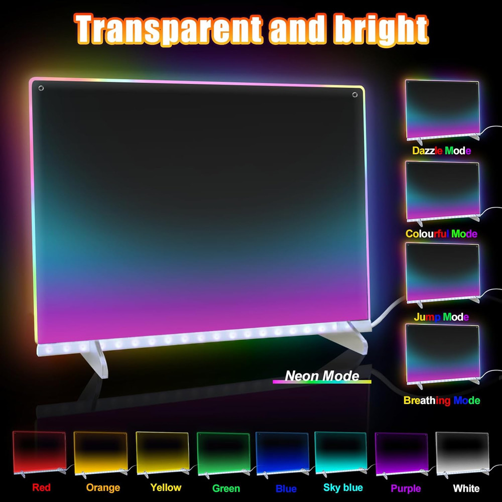 Kids LED Note Board 16" with 13 Light Effects & Tracing Book
