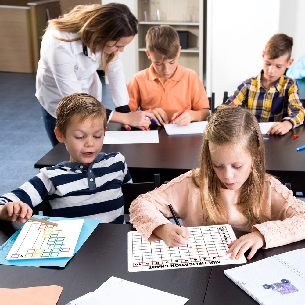 Dry Erase Multiplication Chart White Board, 9" x 12" Double Side Table Math M...