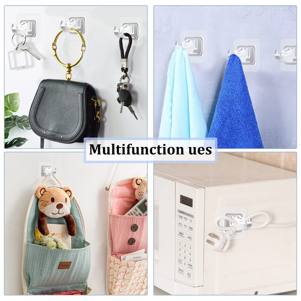 Codoule Self Adhesive No Drill Adjustable Curtain Rod Holder 8 Tramsparent