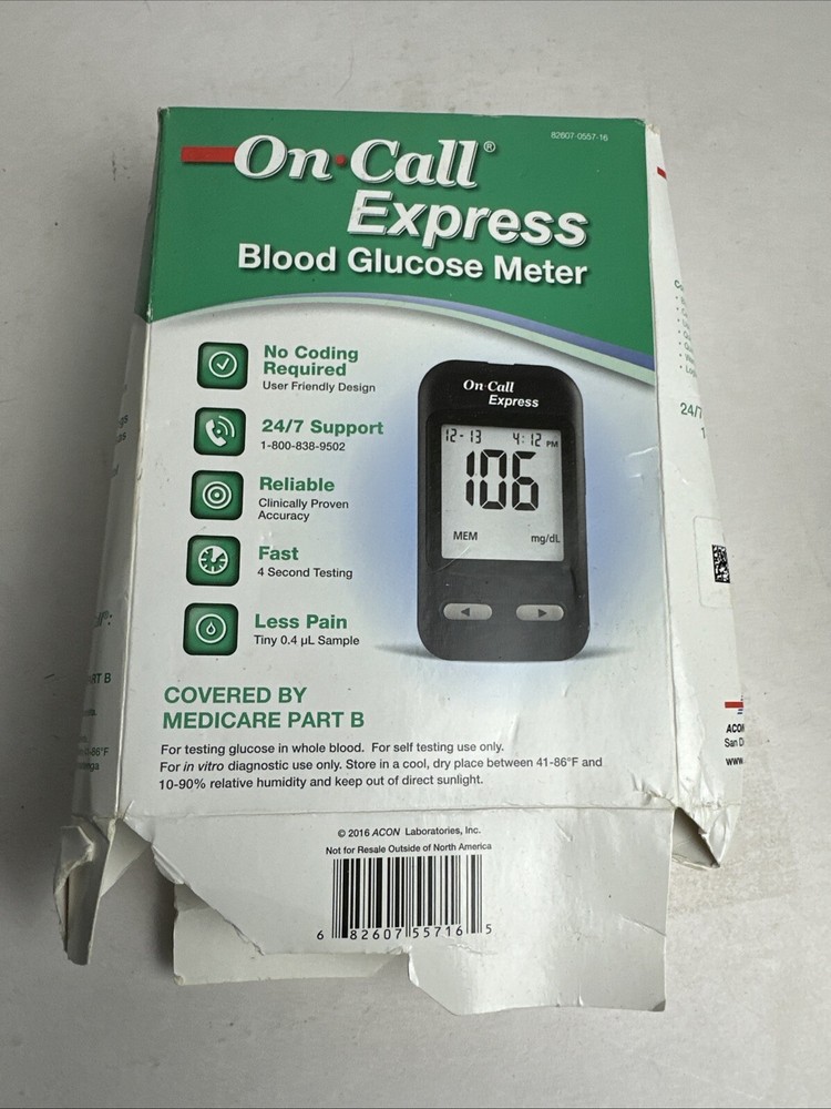 On-Call Express Blood Glucose Meter (No Coding Required - Advanced Biosensor)