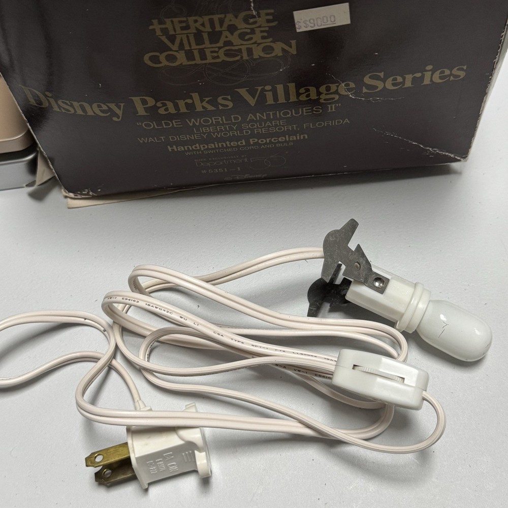 Dept 56 Village House Accessory Single Socket Light Bulb Cord w/Switch Works EUC
