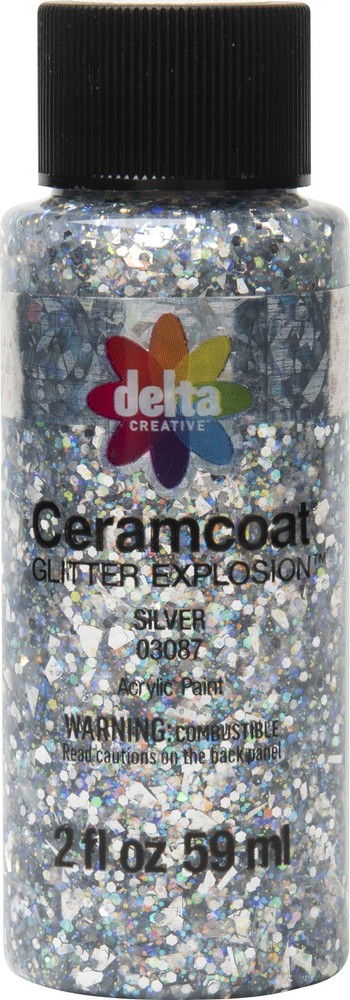 Ceramcoat Glitter Explosion 2oz-Silver