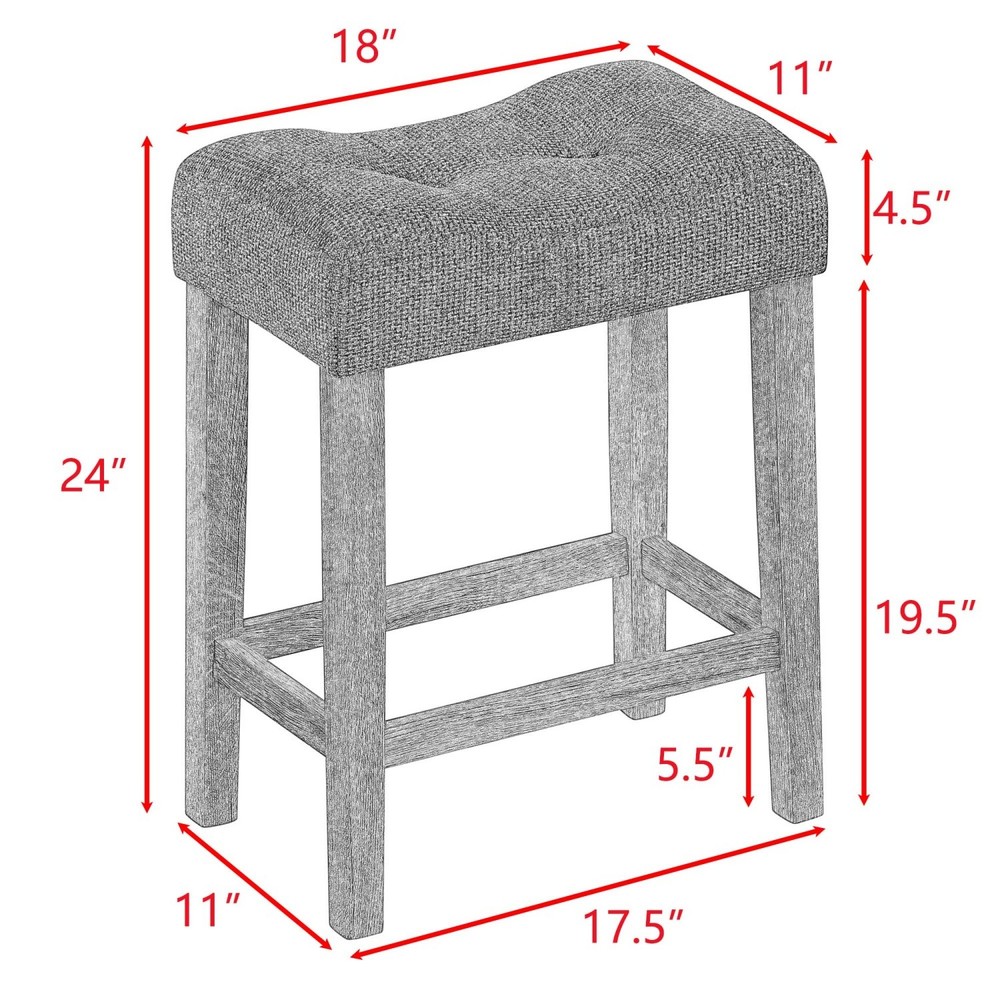 4 Piece Bar Table Set Kitchen Counter Height Table Dining Table w/ 3 Bar Stool