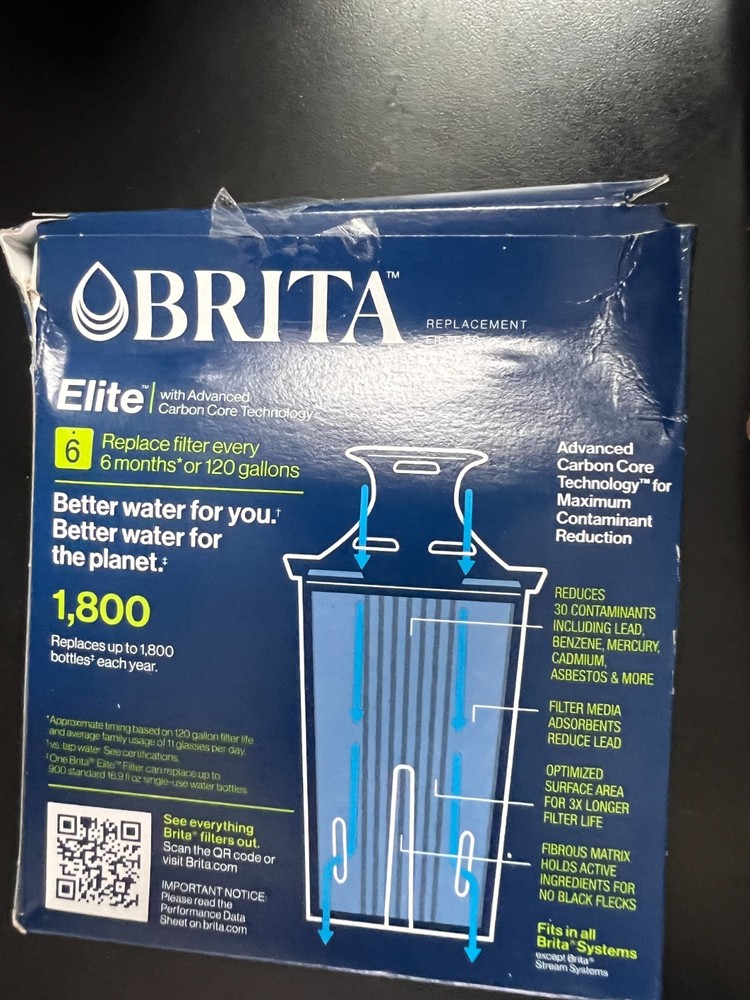 Brita Elite Longlast Replacement Filters for Pitchers Dispensers 2 Count 2442