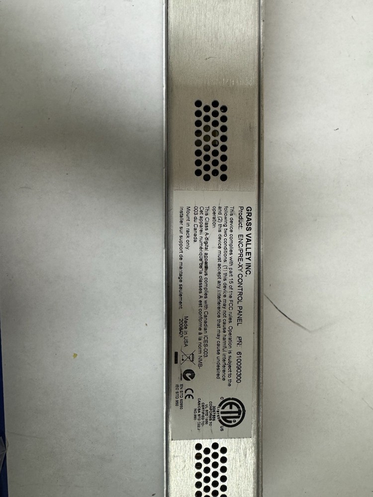 Grass Valley 610090300 Universal XY Control Panel