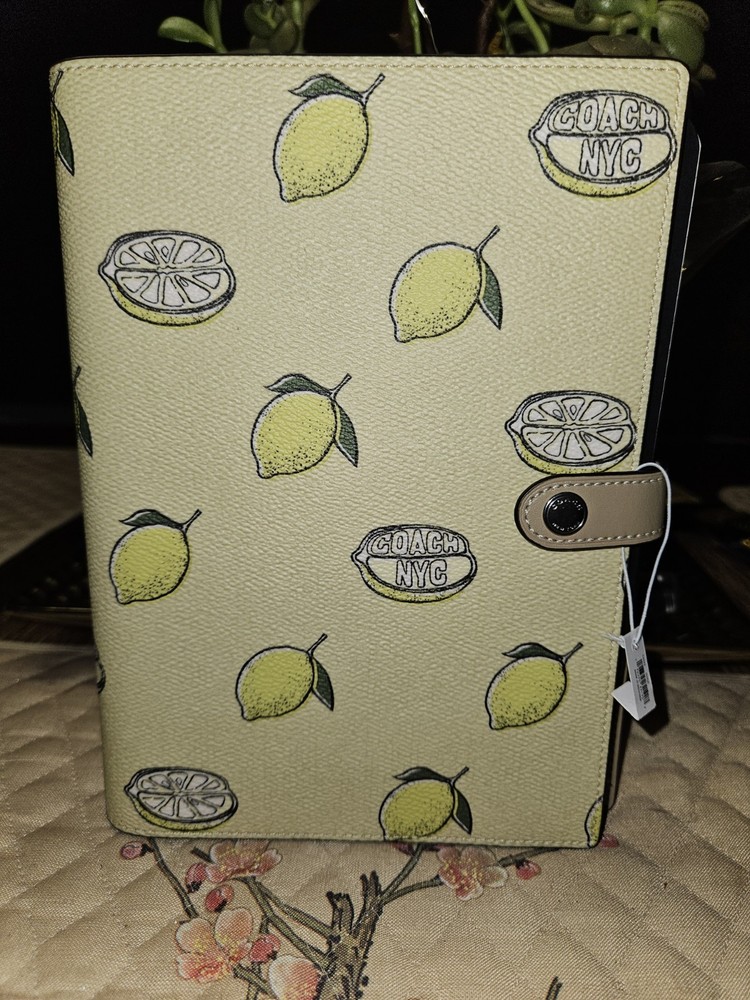 COACH Notebook Lemon Print Garden Glade/Multi NWT 🍋🍋🍋🍋🍋