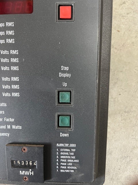 WESTINGHOUSE 9966D38 IQ DATA PLUS CONTROLLER LINE METER RESET BUTTON