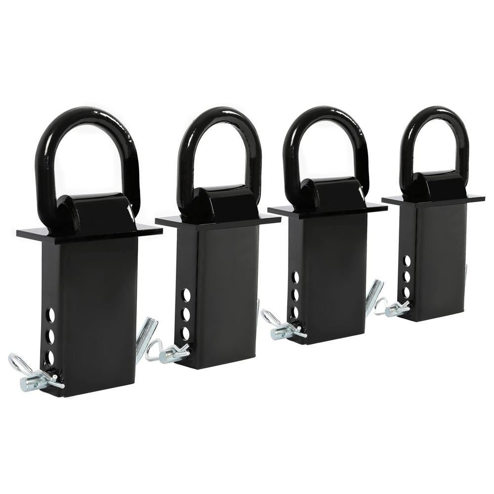 Heavy Duty 4 Pack Trailer Adjustable Stake Pocket D-Ring Zinc 2”×4" 16200LBS