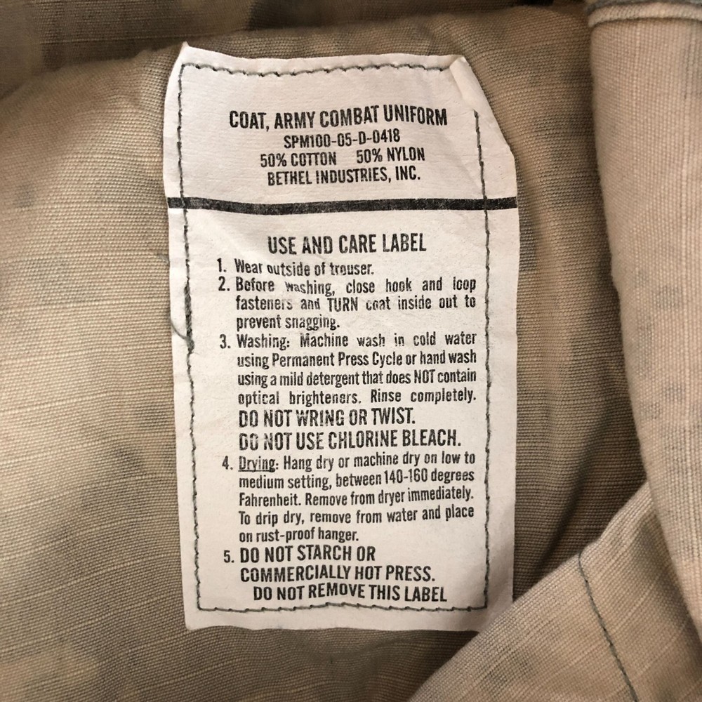 US Army Military Combat Uniform Coat Camo Medium Regular