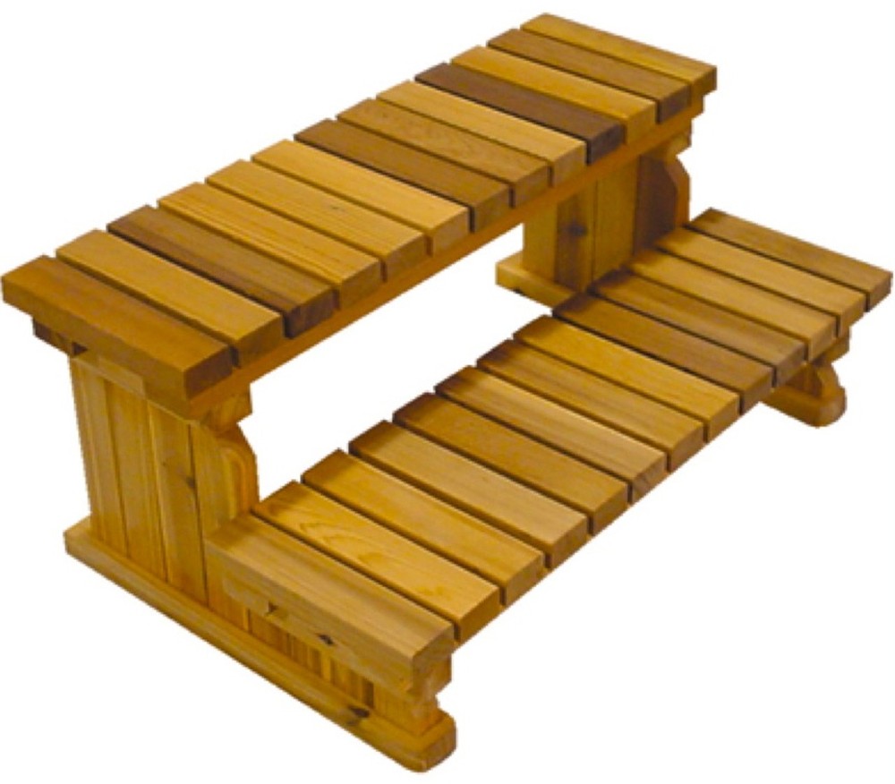 Arctic Spa 36" Wide 2 Tier Cedar Steps