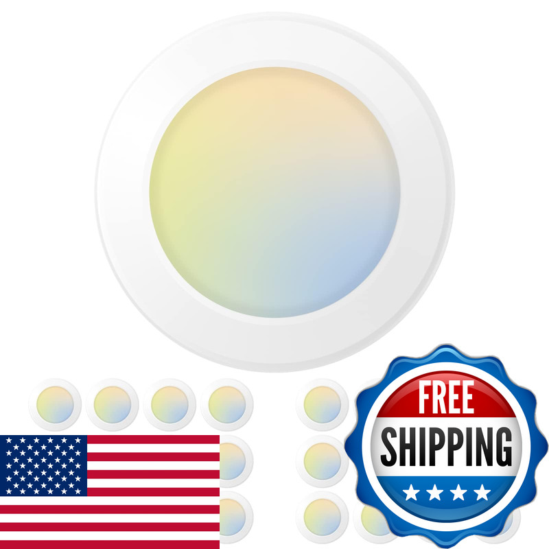 Amico 24 Pack 5/6 Inch Led Disk Lights Dimmable Flush Mount Ceiling Disc Lights
