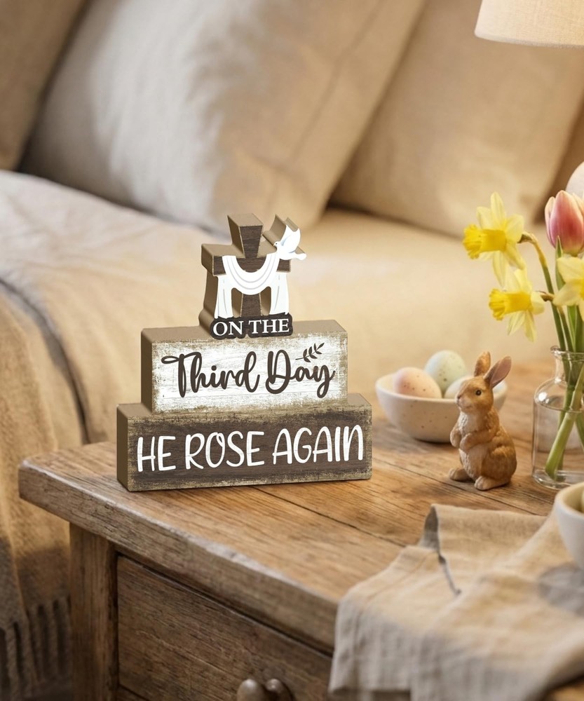 Putuo Decor Easter Table Decoration, On The Third White Cloth Resurrection
