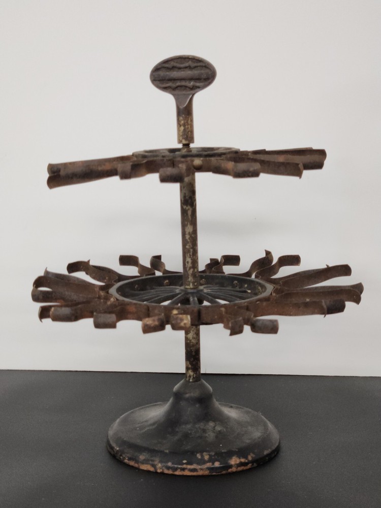 2 tier cast iron rotating rubber stamp carousel - holds 21