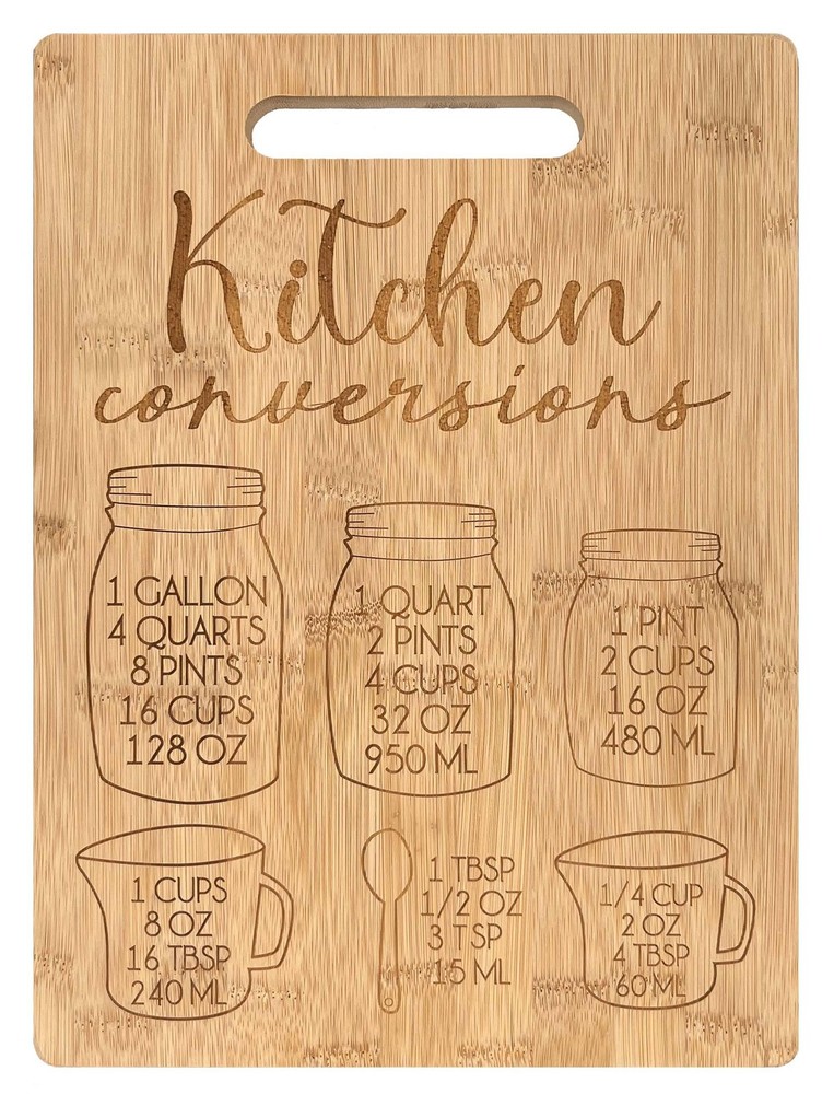 Cutting Board Gift, Measurements Conversion Chart Decor, Home, Kitchen, BBQ