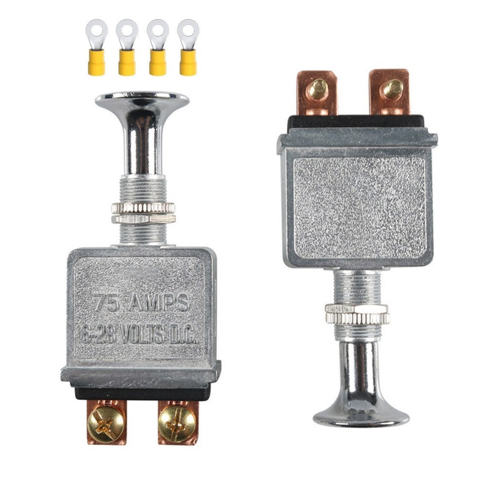 Push Pull Switch 2 Pack 75 Amp 628V DC SPST 2 Position with Spade Terminals