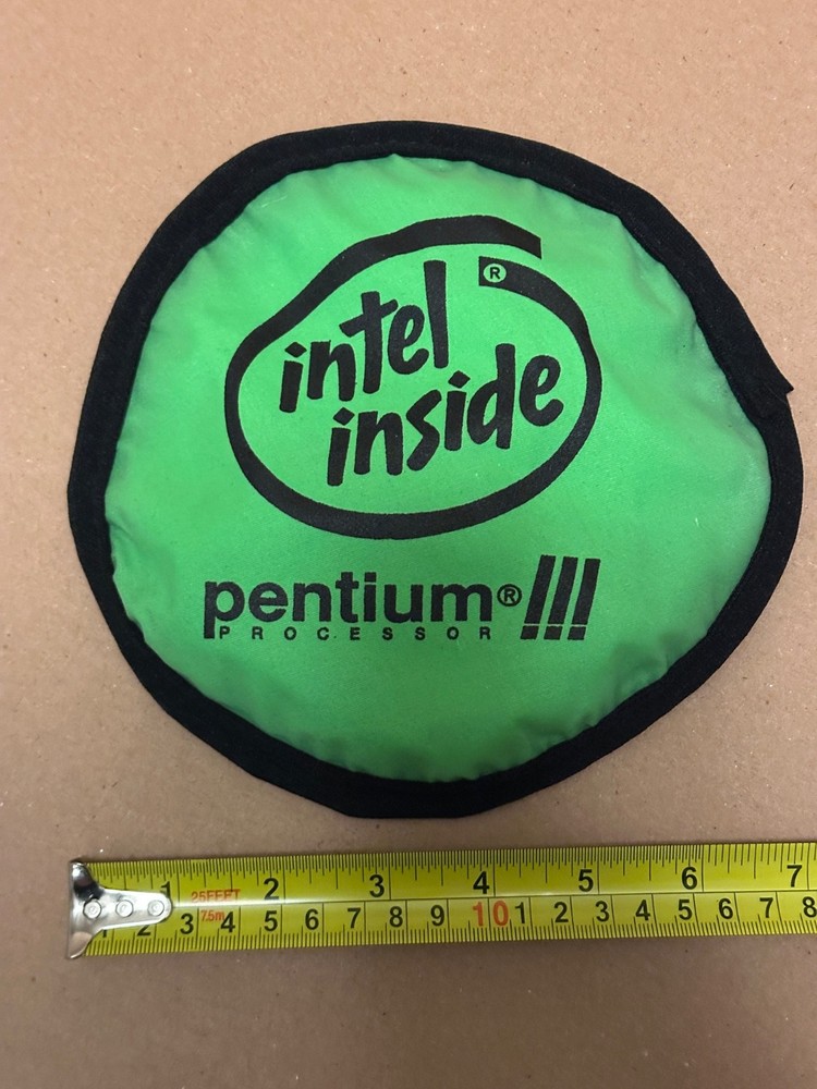 Original Vintage Intel Inside Pentium III Processor fabric flying disc - 2