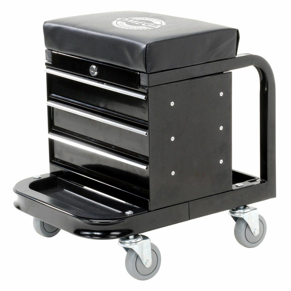 Mechanics Work Stool Garage Seat Creeper Shop Rolling Toolbox Glider Storage