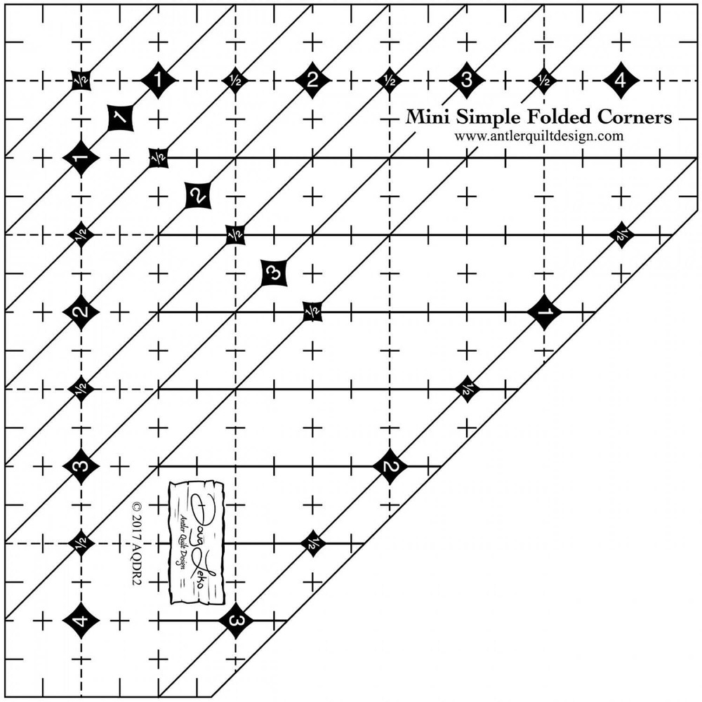Mini Simple Folded Corners Quilt Ruler (AQDR2)